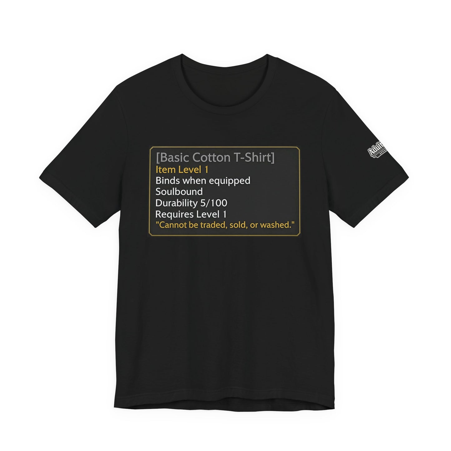 Basic Cotton T-Shirt – Item Level 1 Funny MMO Gamer Tee