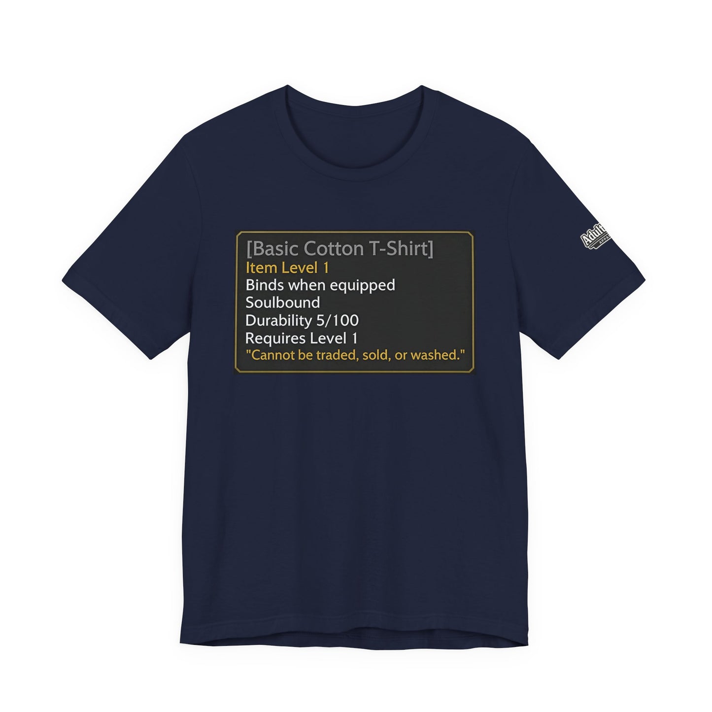 Basic Cotton T-Shirt – Item Level 1 Funny MMO Gamer Tee
