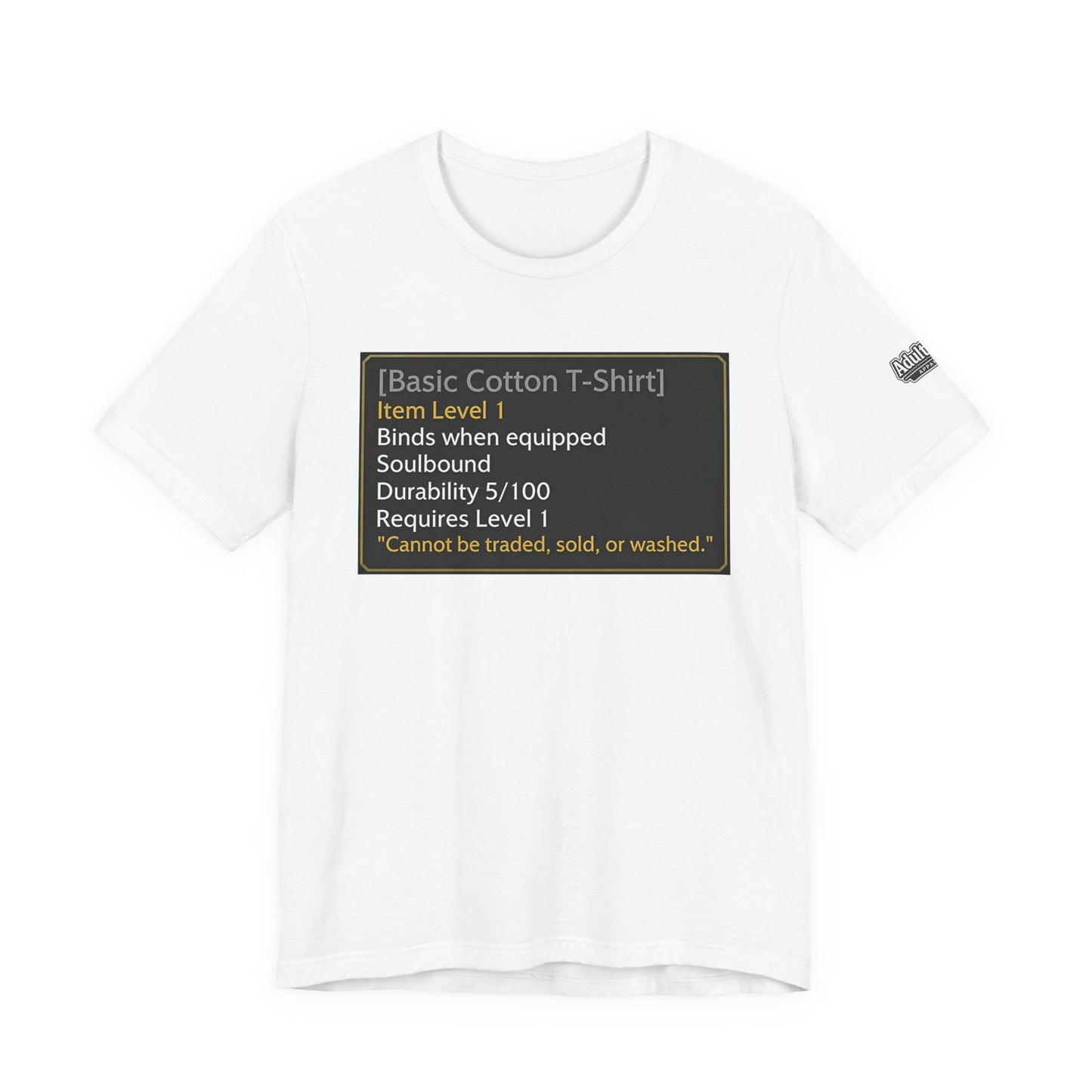 Basic Cotton T-Shirt – Item Level 1 Funny MMO Gamer Tee