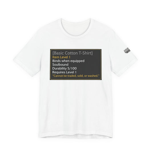 Basic Cotton T-Shirt – Item Level 1 Funny MMO Gamer Tee