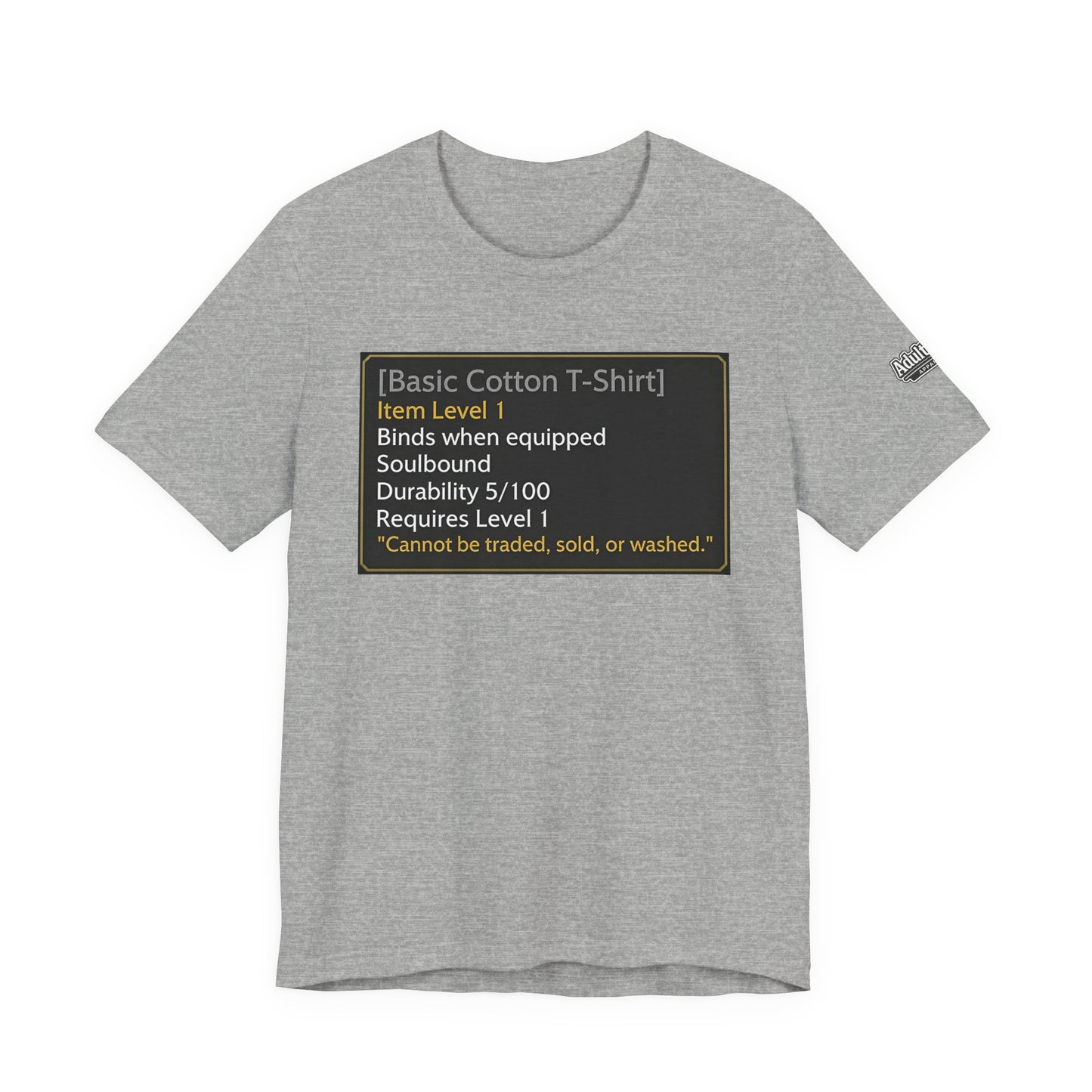 Basic Cotton T-Shirt – Item Level 1 Funny MMO Gamer Tee
